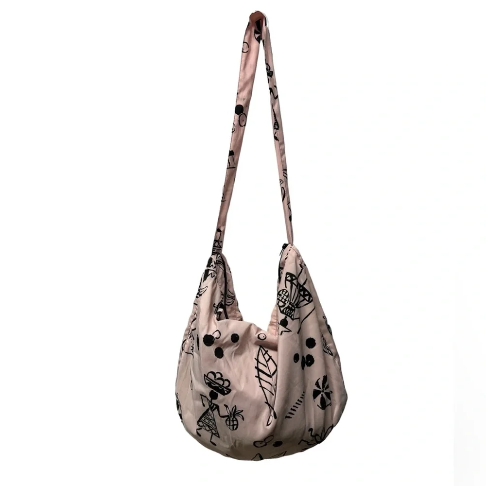 Mycra Pac Tour light pink geometric print crossbody tote bag sack purse